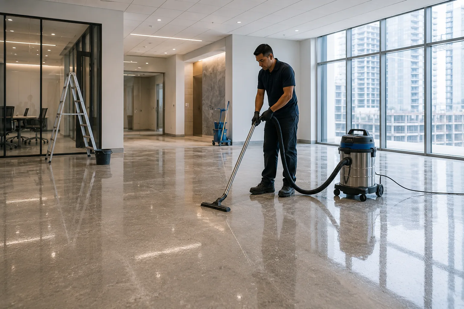 Modern facility after construction prepared for professional use